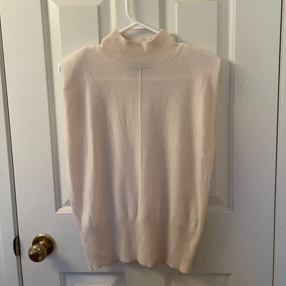 Banana Republic Franca Cashmere Padded Shoulder Top Size XS